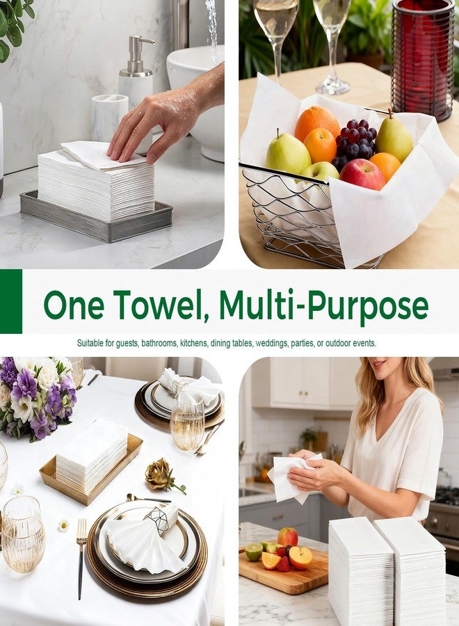 Charmount 300 Pack Disposable Paper Hand Towels Bulk, White Guest Towels Napkins for Bathroom, Linen-Feel Napkins Wedding, Party, Dinner, Everyday Use, or Decorative Cocktail - Image 4